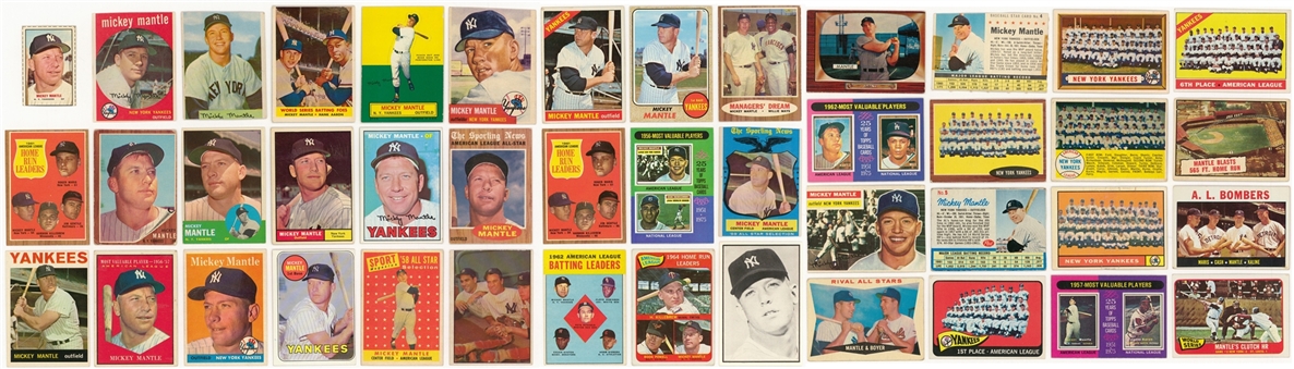 1953-1979 Topps and Assorted Brands Mickey Mantle Collection (43 Different)